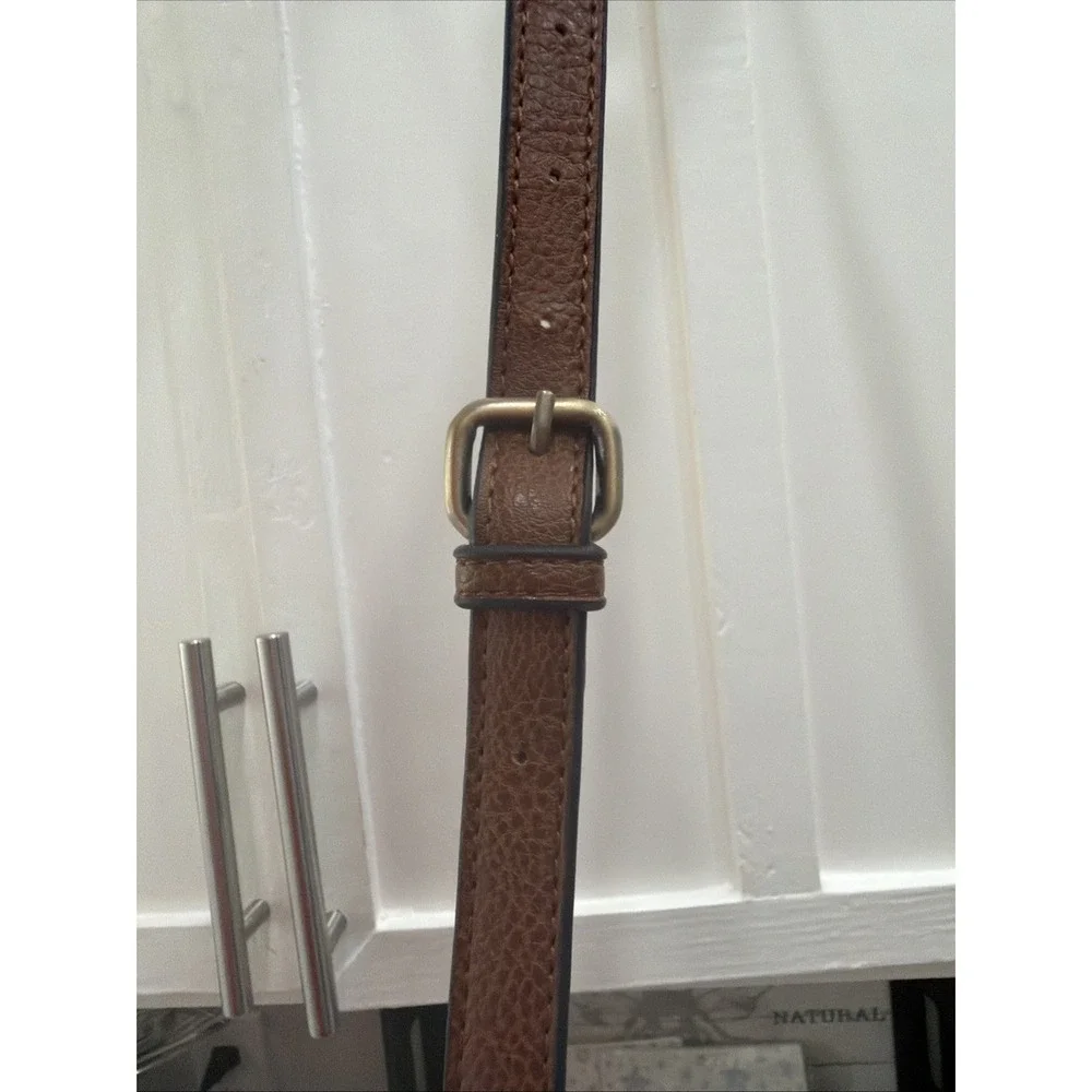 NWT ND Womens Leather Shoulder Bucket Bag Cognac Brown Bucket From Belk - Picture 13 of 13